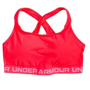 UNDER ARMOUR Women’s Crossback Compression Mid Impact‎ Sports Bra Neon Pink 2X